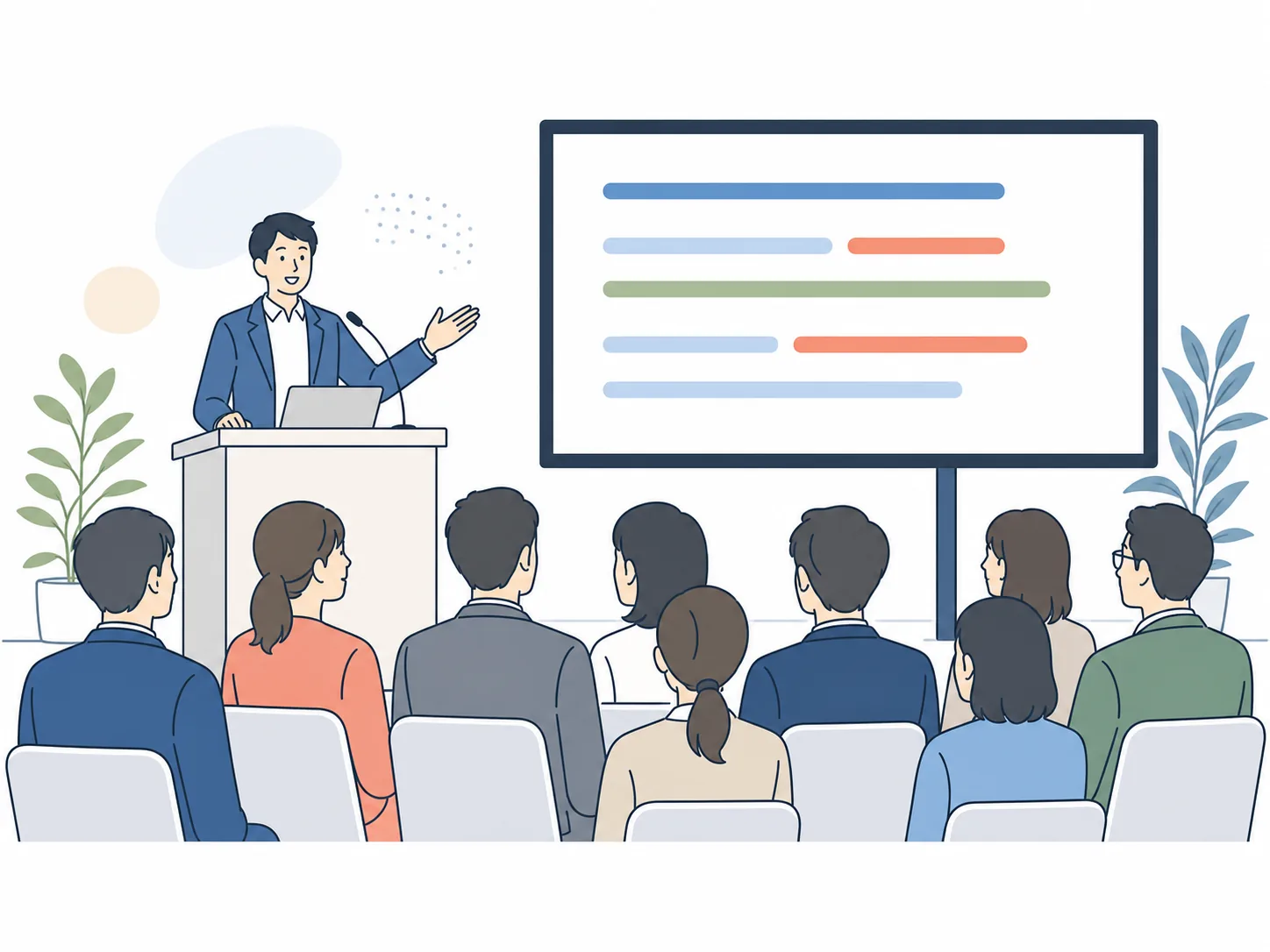 講演会で字幕を表示するイメージ